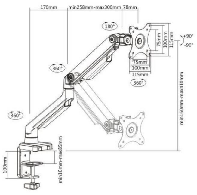 Single Monitor Arm Mechanical Spring - 2